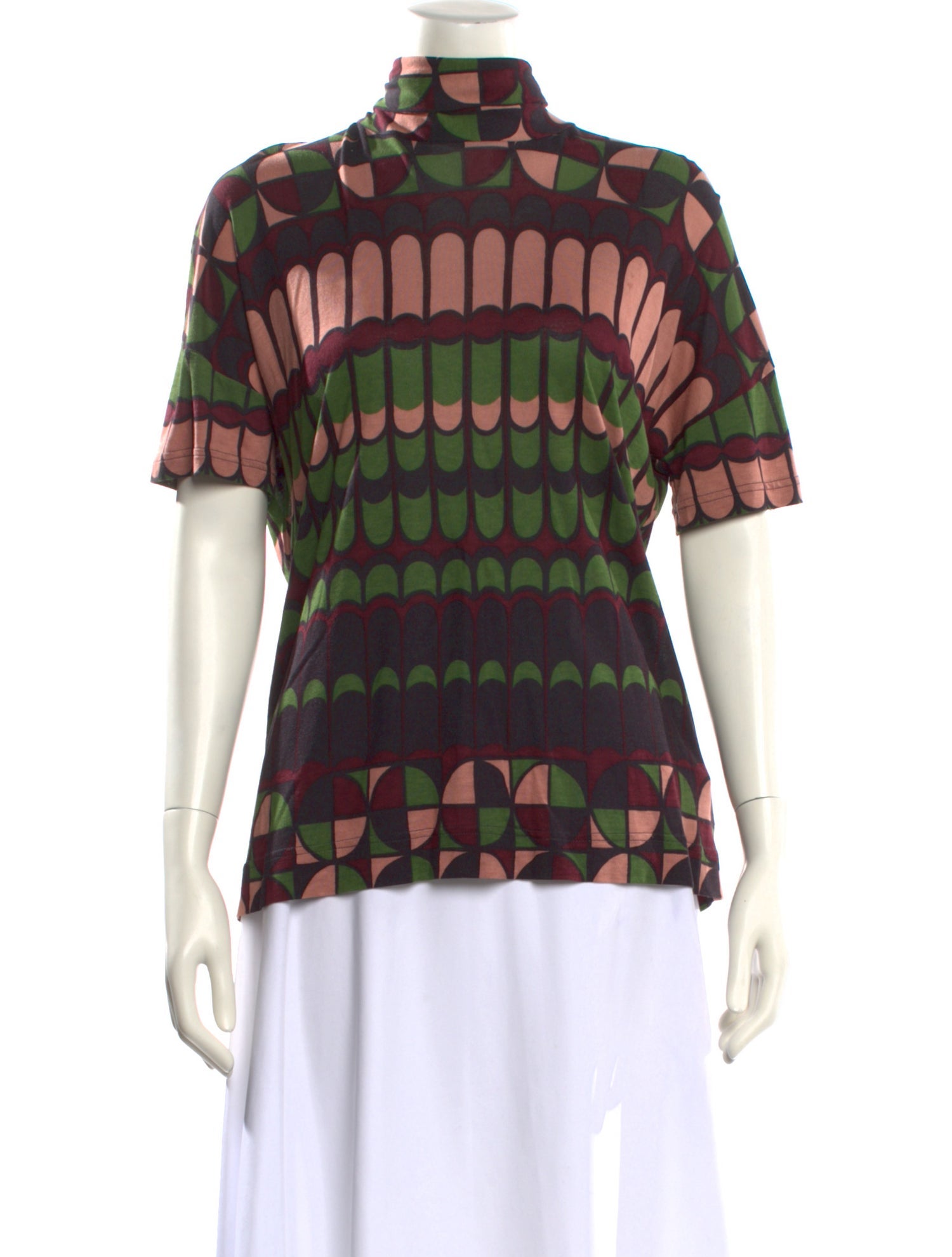 M Missoni Printed Mock Neck Blouse