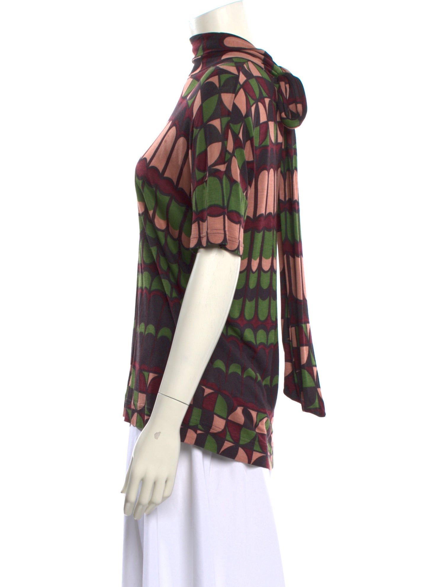 M Missoni Printed Mock Neck Blouse