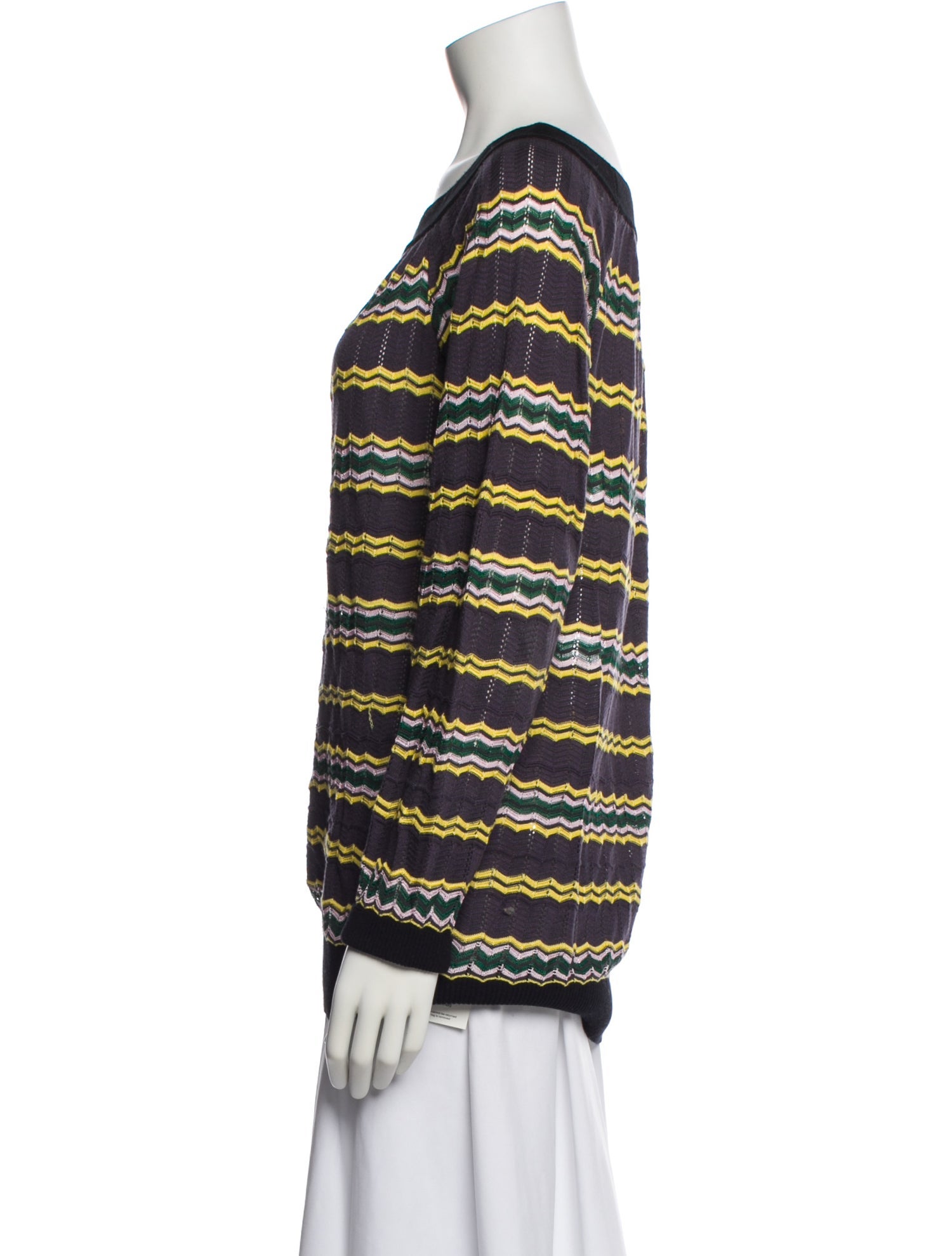 M Missoni Striped Bateau Neckline Sweatshirt