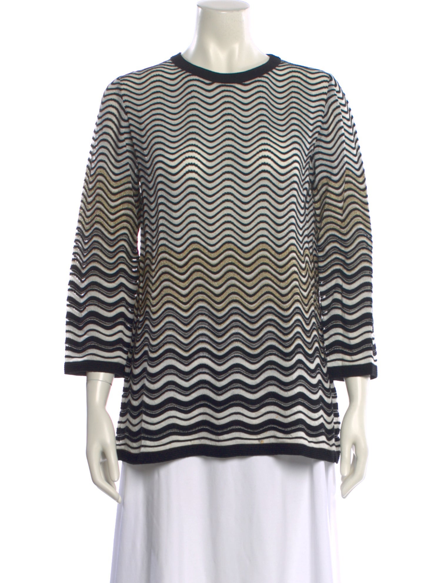 M Missoni Striped Scoop Neck Sweater