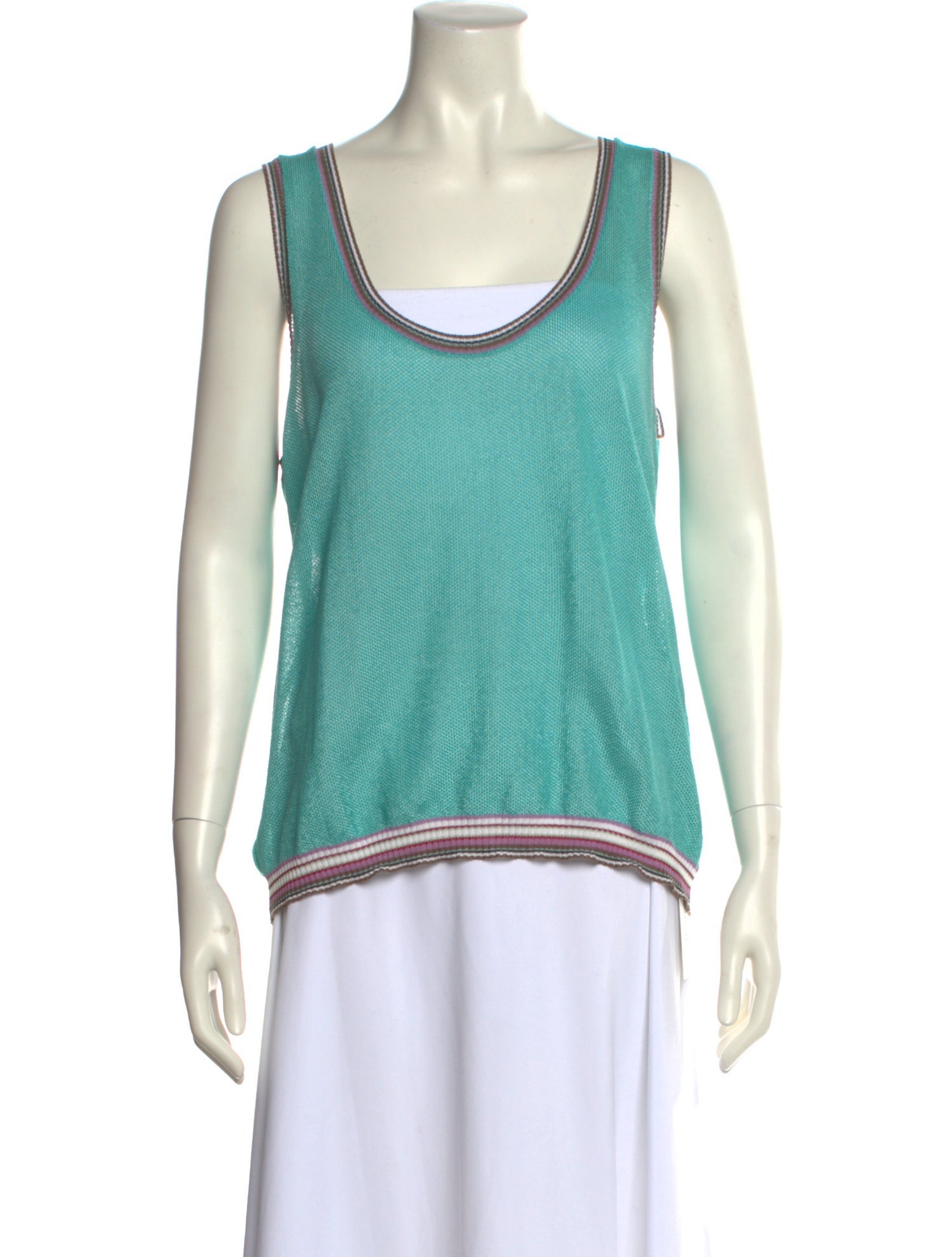 M Missoni Striped Scoop Neck Top