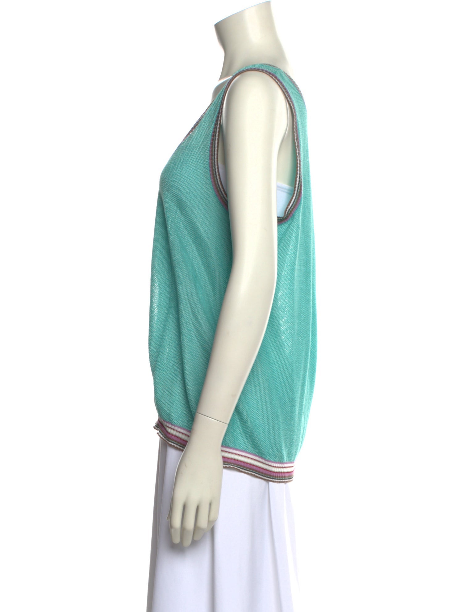 M Missoni Striped Scoop Neck Top