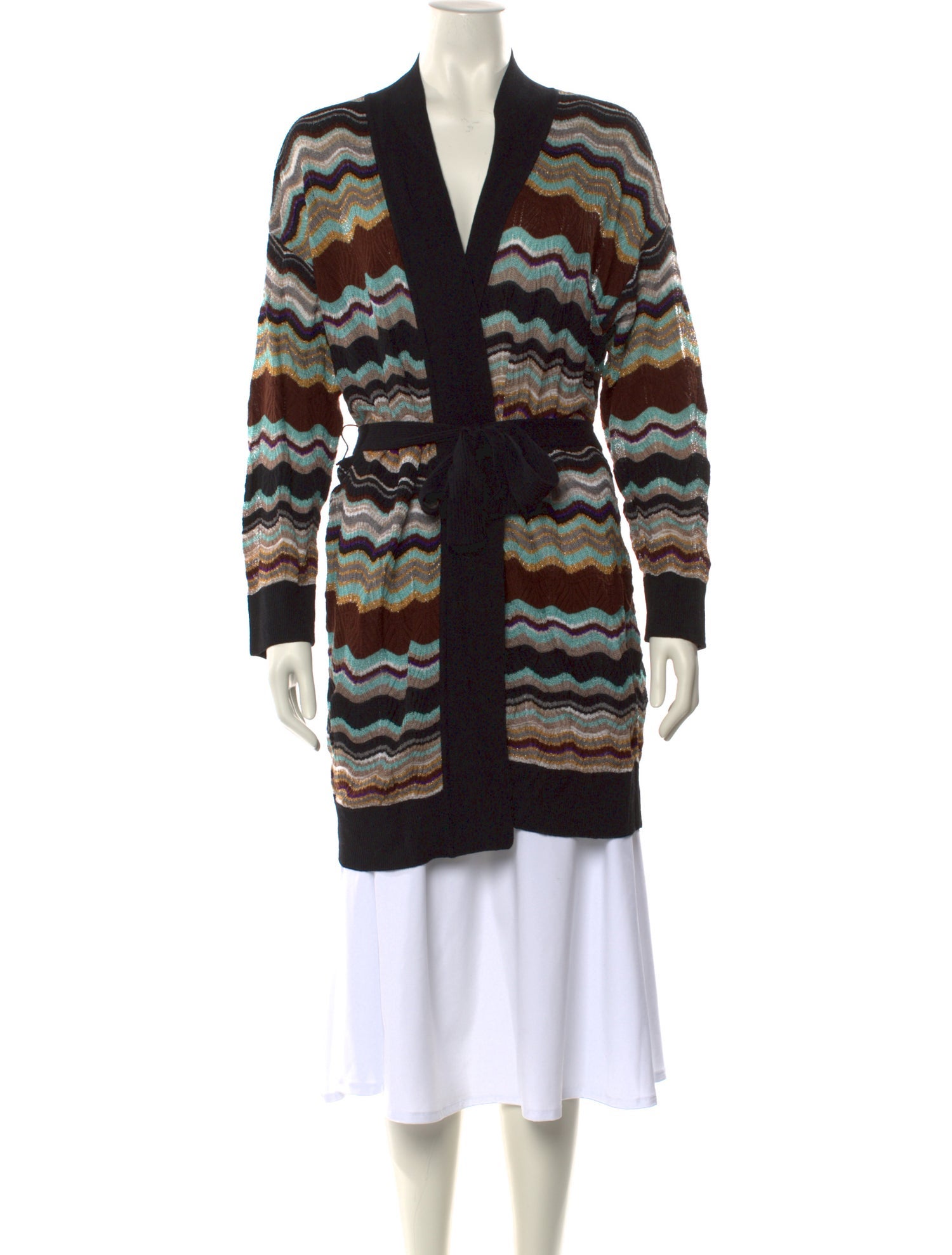 M Missoni Striped V-Neck Sweater