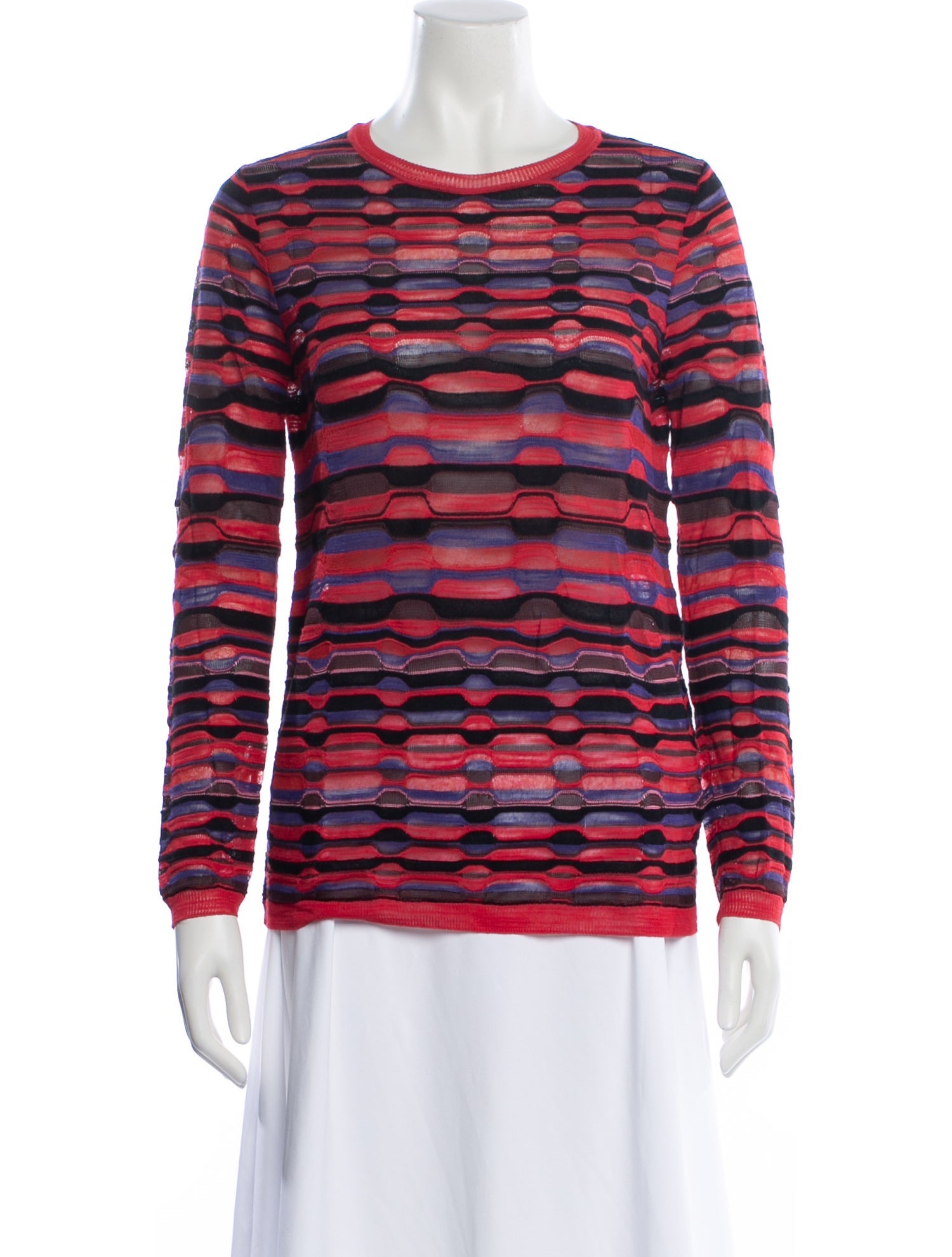 M Missoni Striped Scoop Neck Sweater