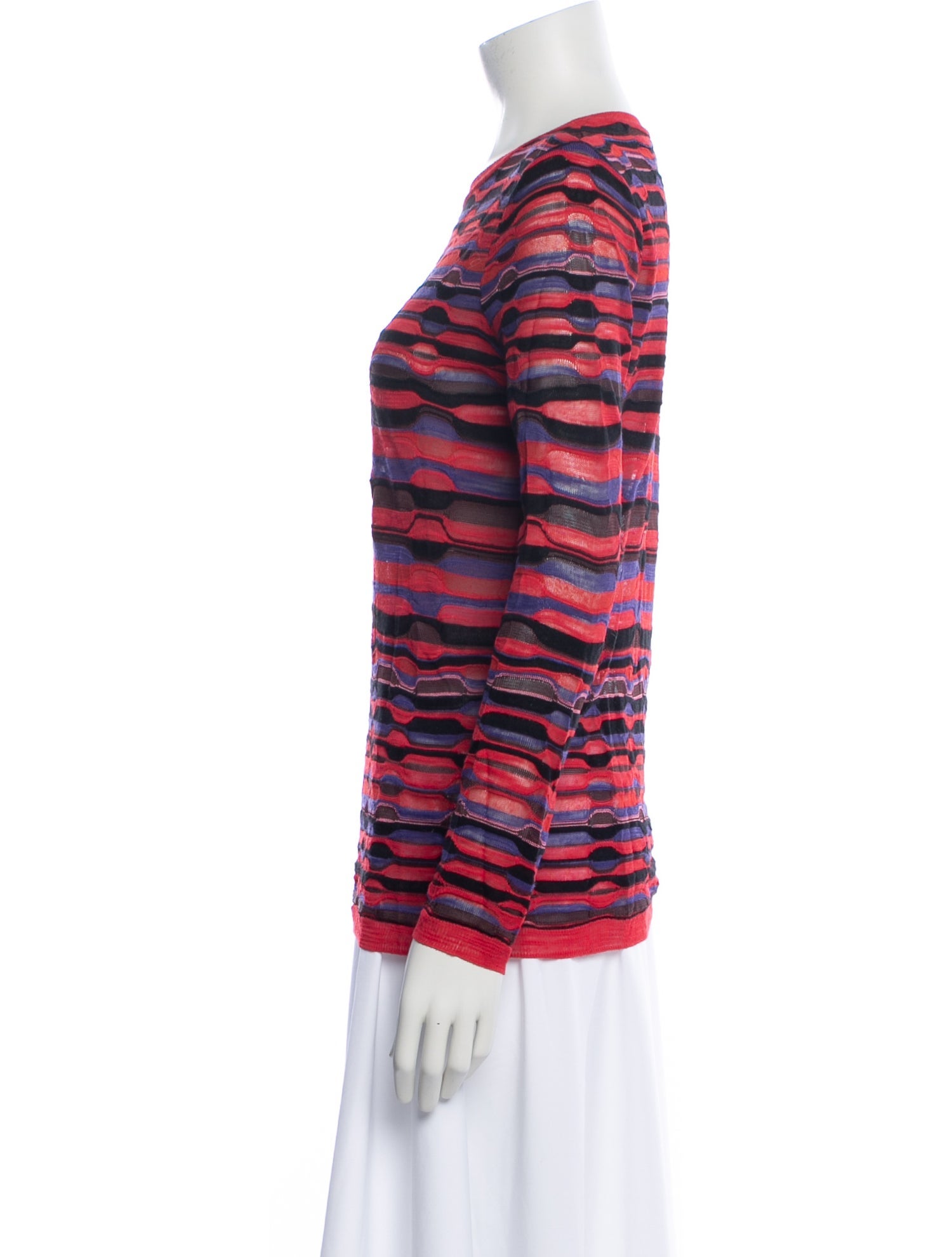 M Missoni Striped Scoop Neck Sweater