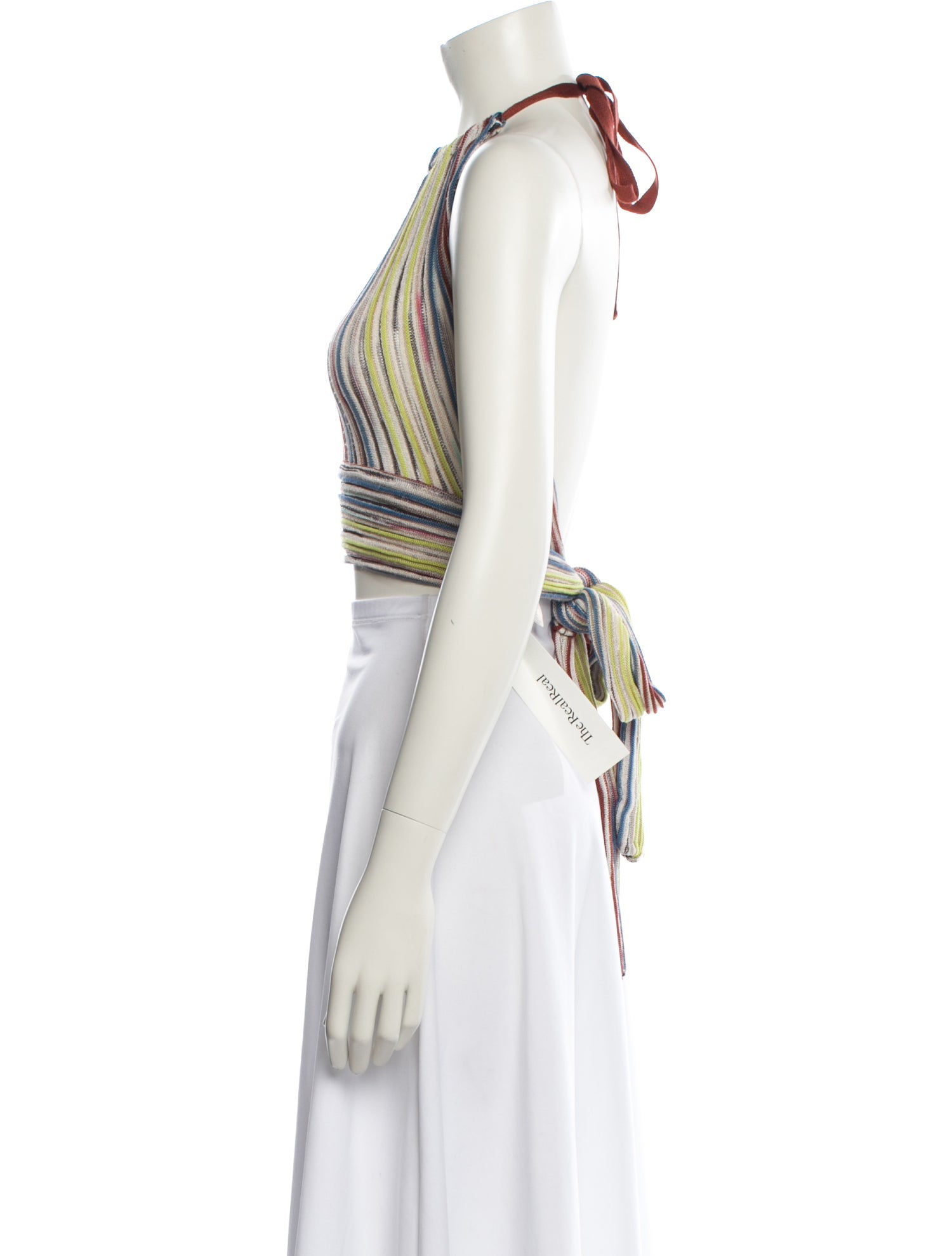 M Missoni Striped Crew Neck Crop Top