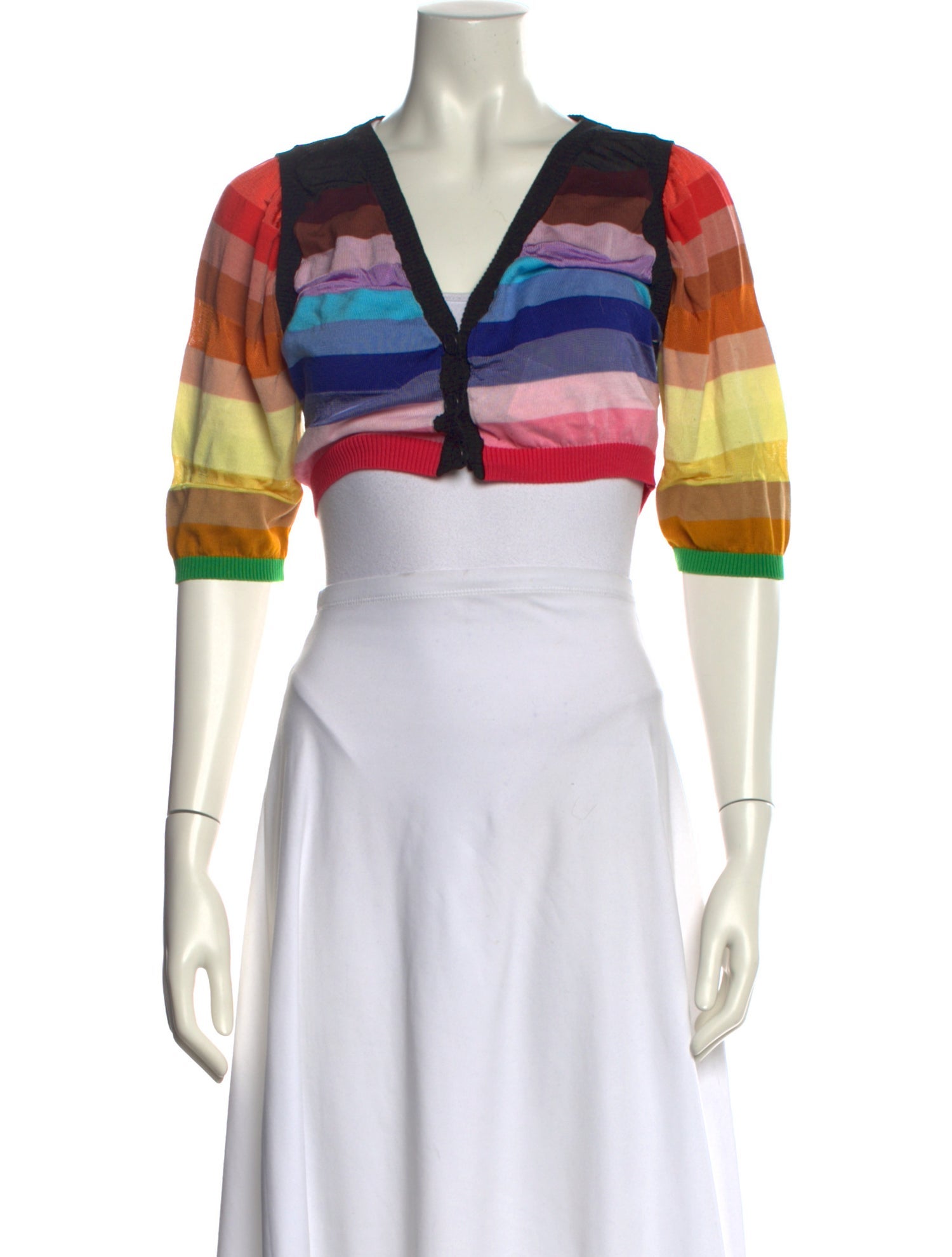 M Missoni Striped V-Neck Sweater