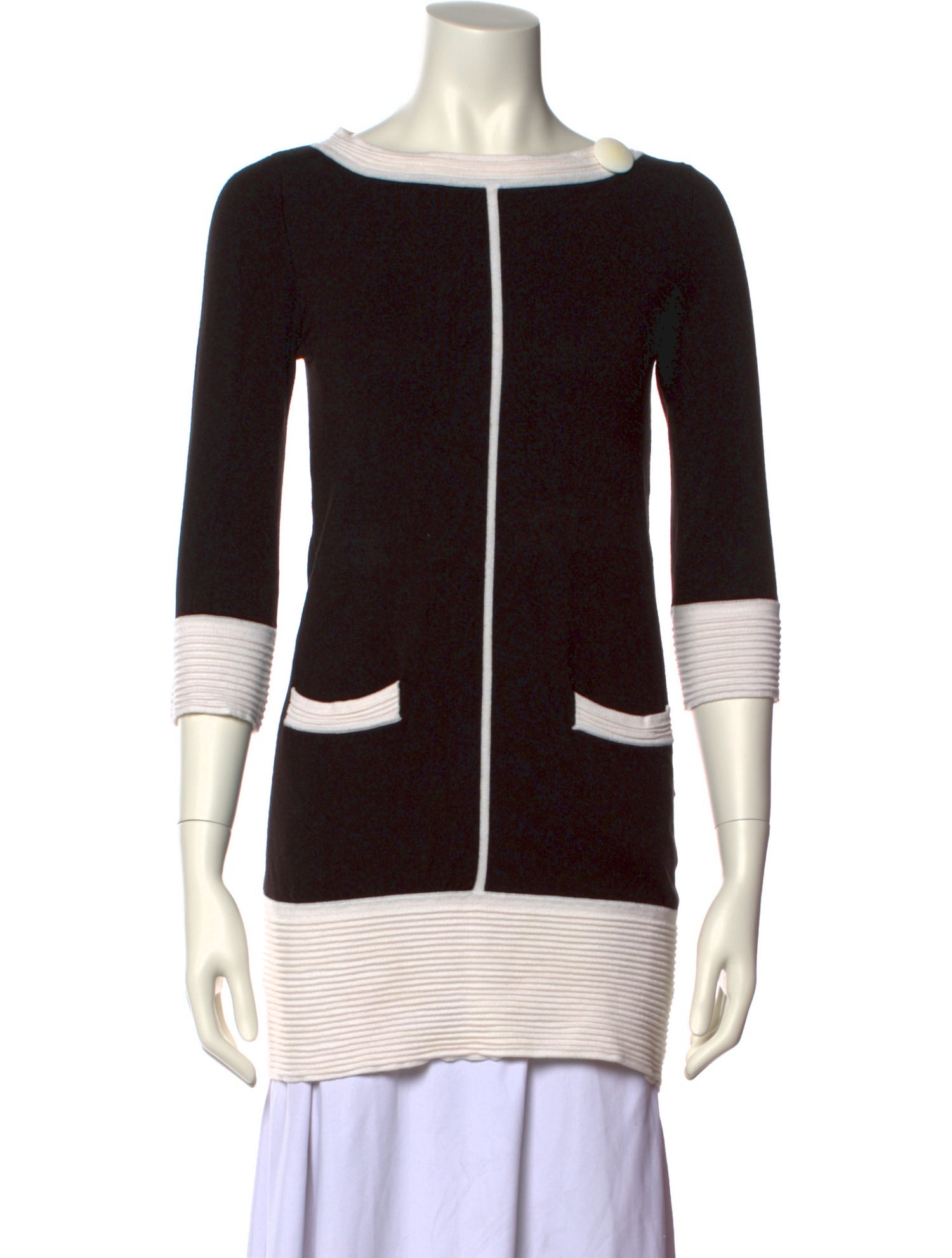 M Missoni Colorblock Pattern Bateau Neckline Tunic