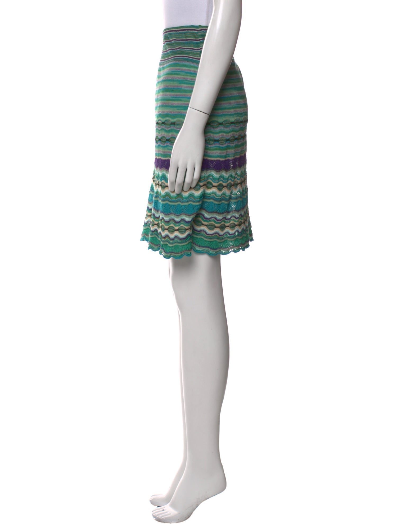 M Missoni Striped Knee-Length Skirt