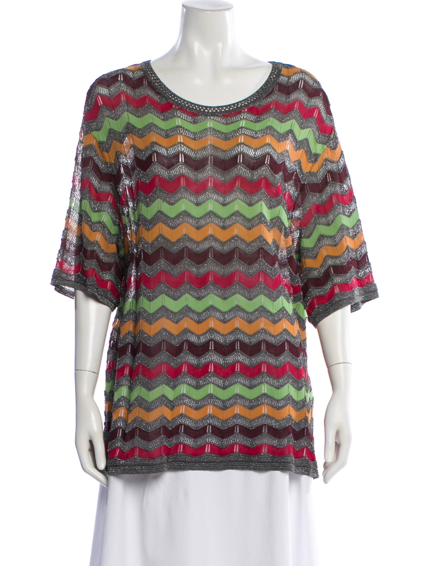 M Missoni Patterned Crew Neck Top