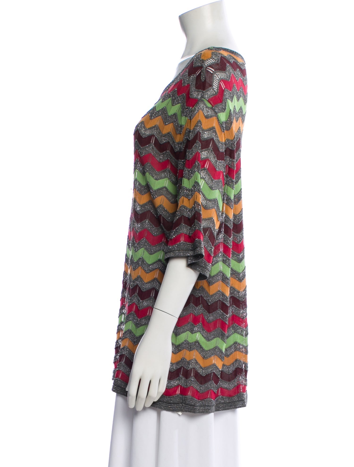 M Missoni Patterned Crew Neck Top