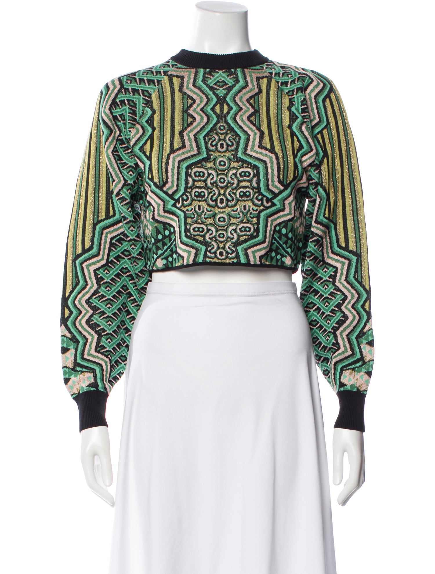 M Missoni Patterned Mock Neck Crop Top