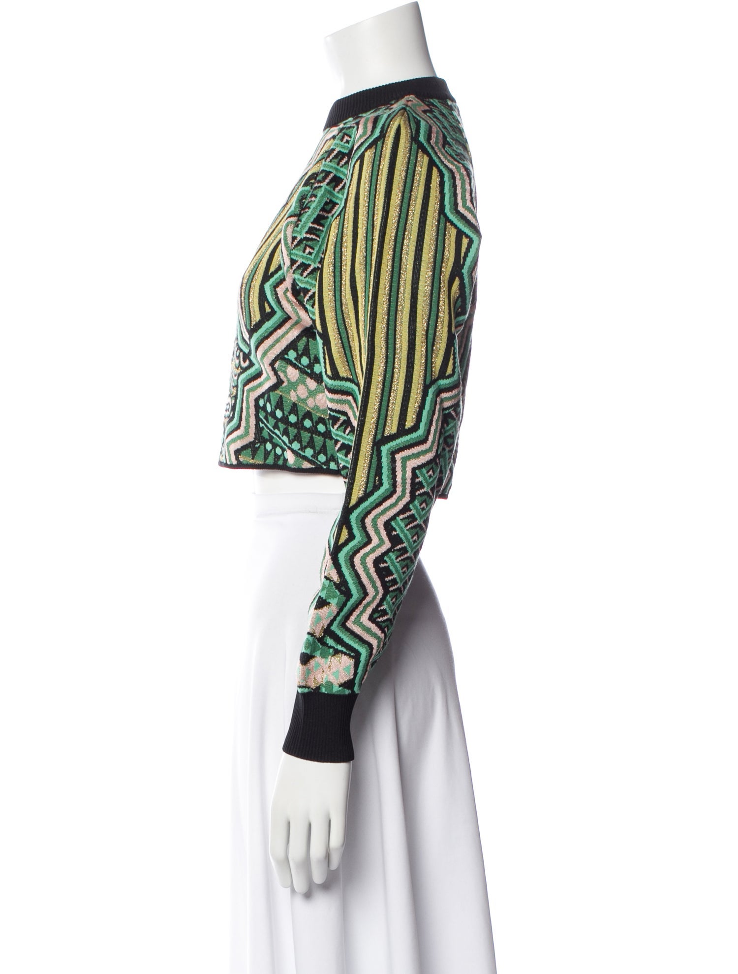 M Missoni Patterned Mock Neck Crop Top