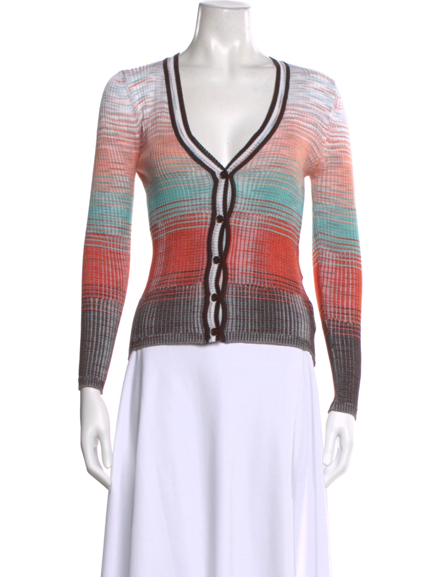 M Missoni Striped V-Neck Sweater