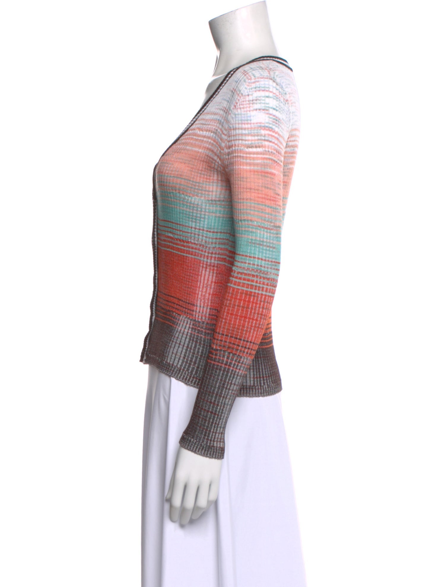 M Missoni Striped V-Neck Sweater