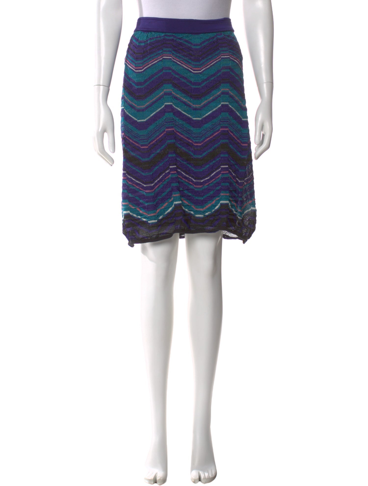 M Missoni Striped Knee-Length Skirt