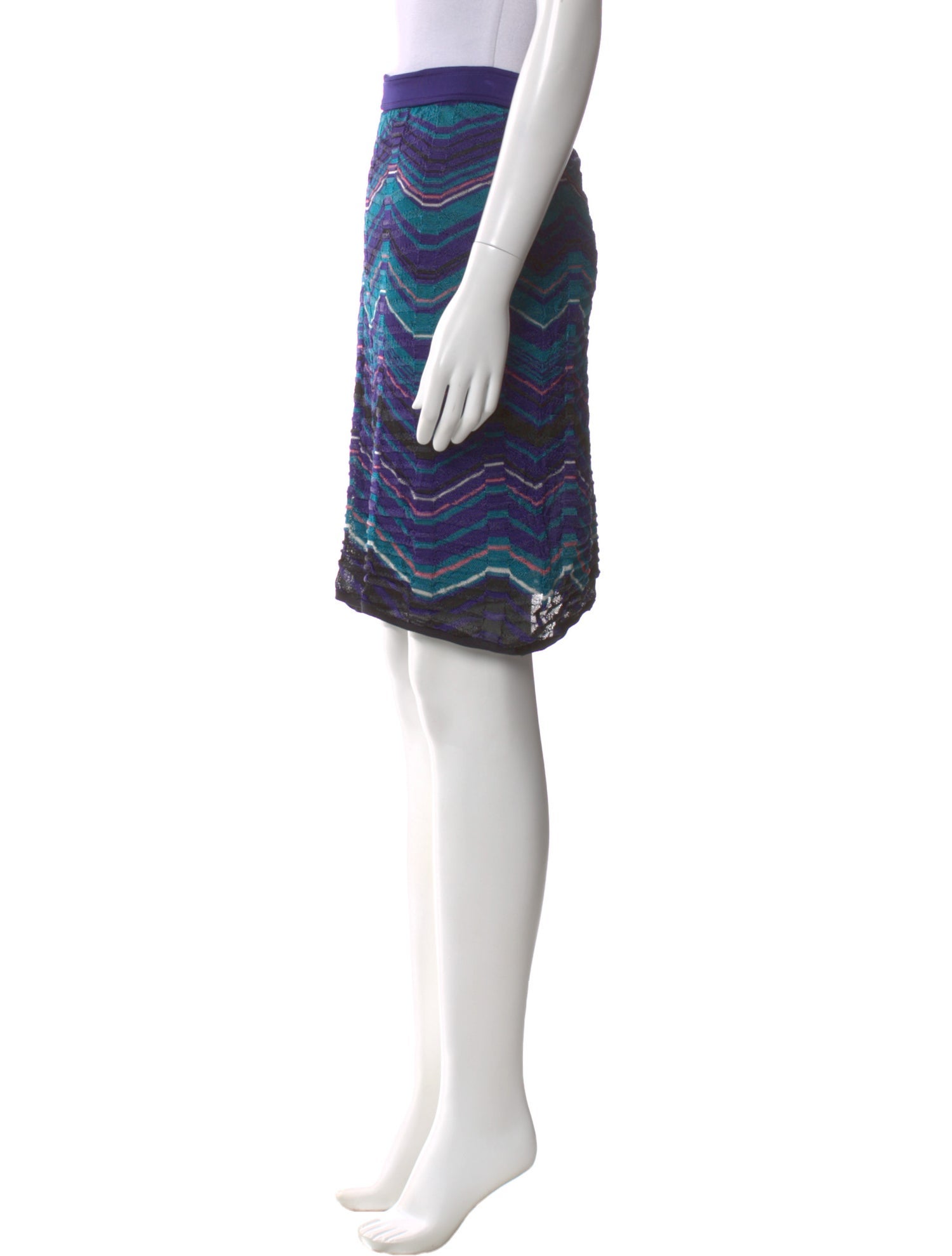 M Missoni Striped Knee-Length Skirt