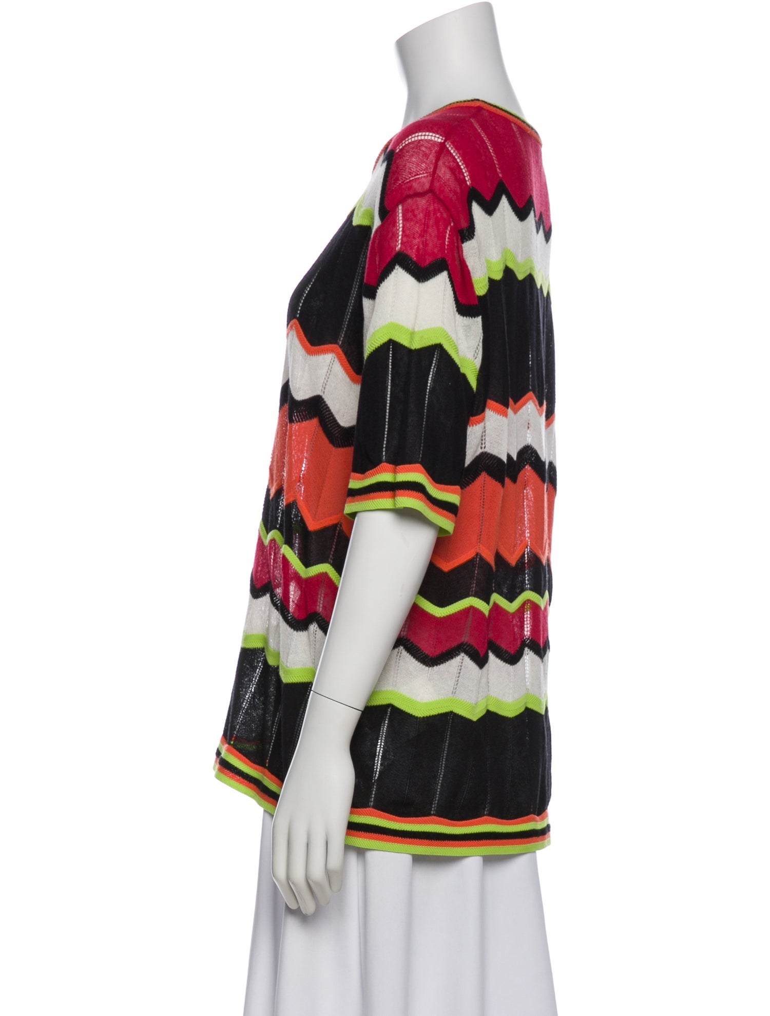 M Missoni Striped Crew Neck Top
