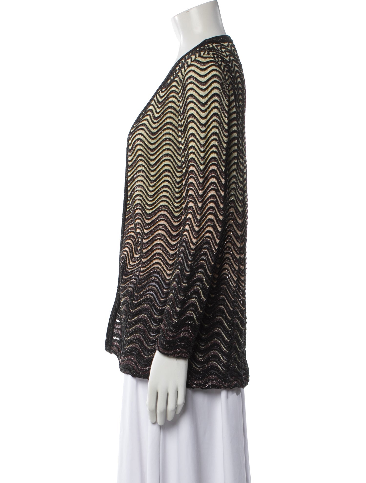 M Missoni Striped V-Neck Sweater