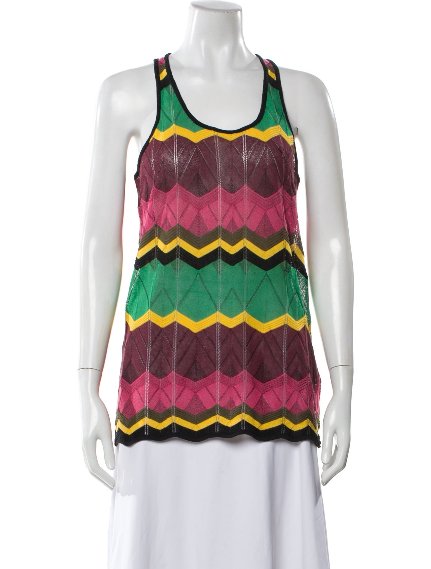 M Missoni Patterned Scoop Neck Top