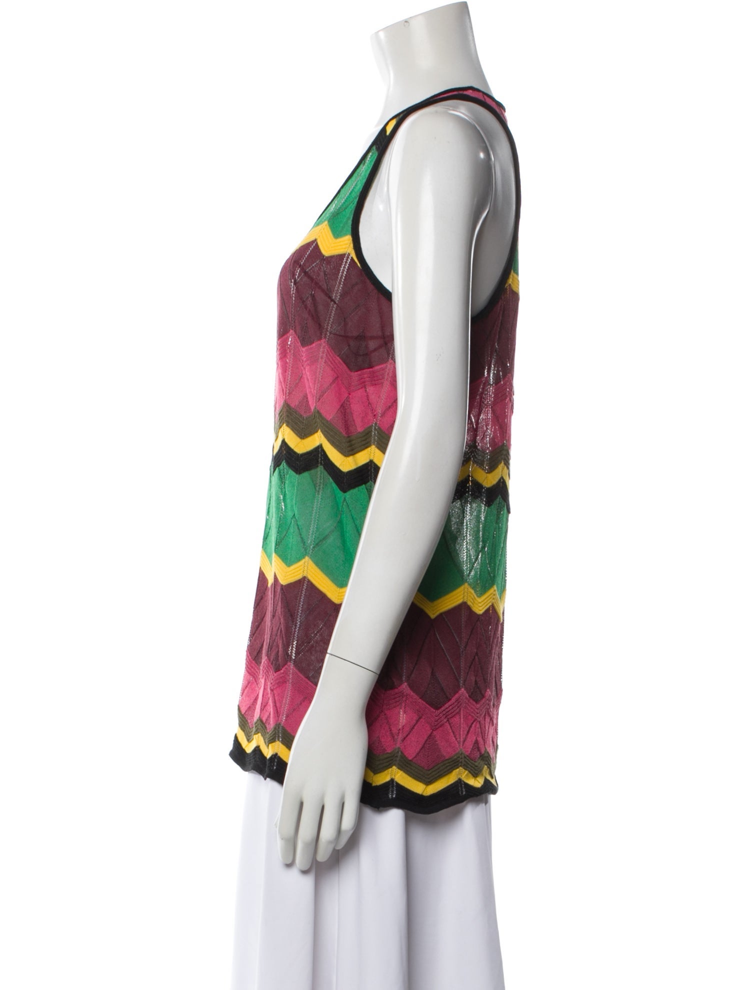 M Missoni Patterned Scoop Neck Top