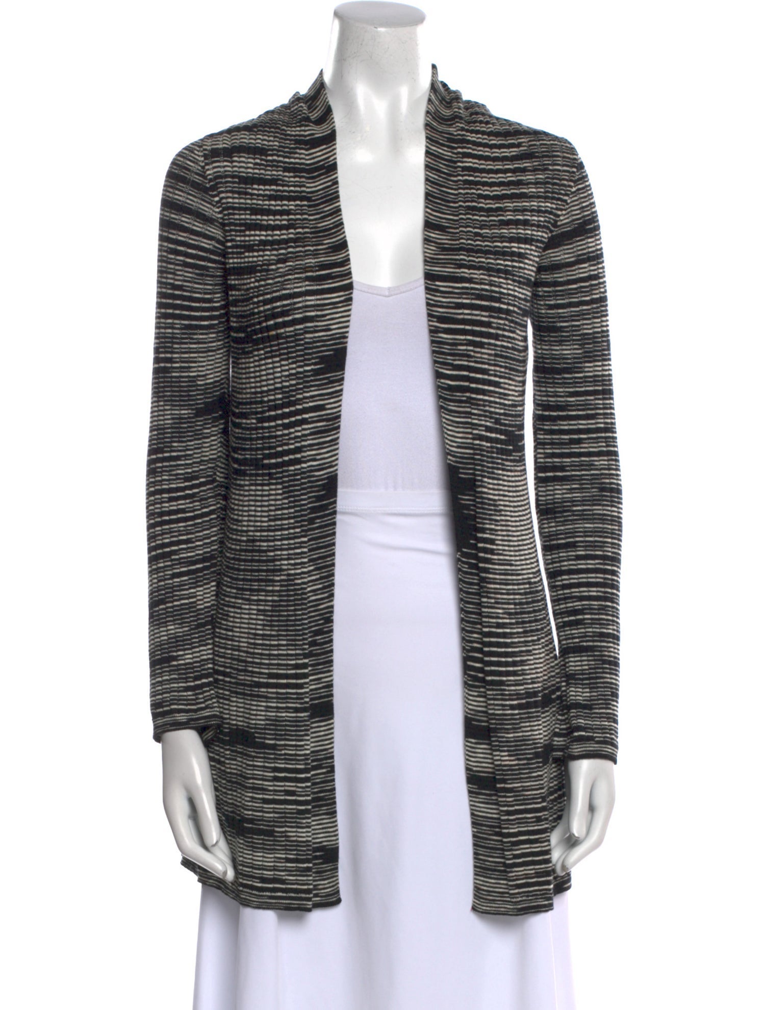 M Missoni Striped Open Front Sweater