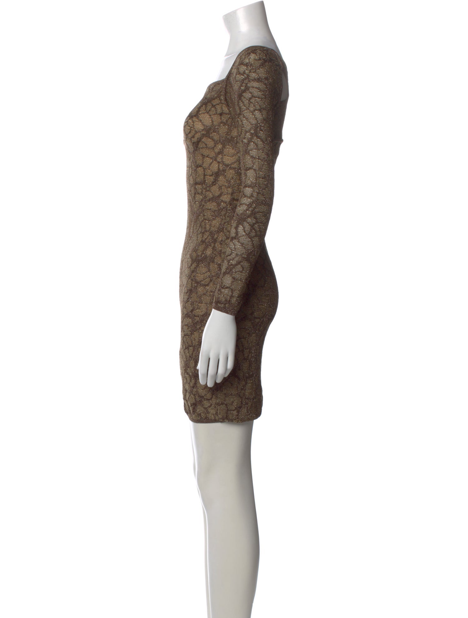m missoni gold dress Lace Pattern Mini Dress