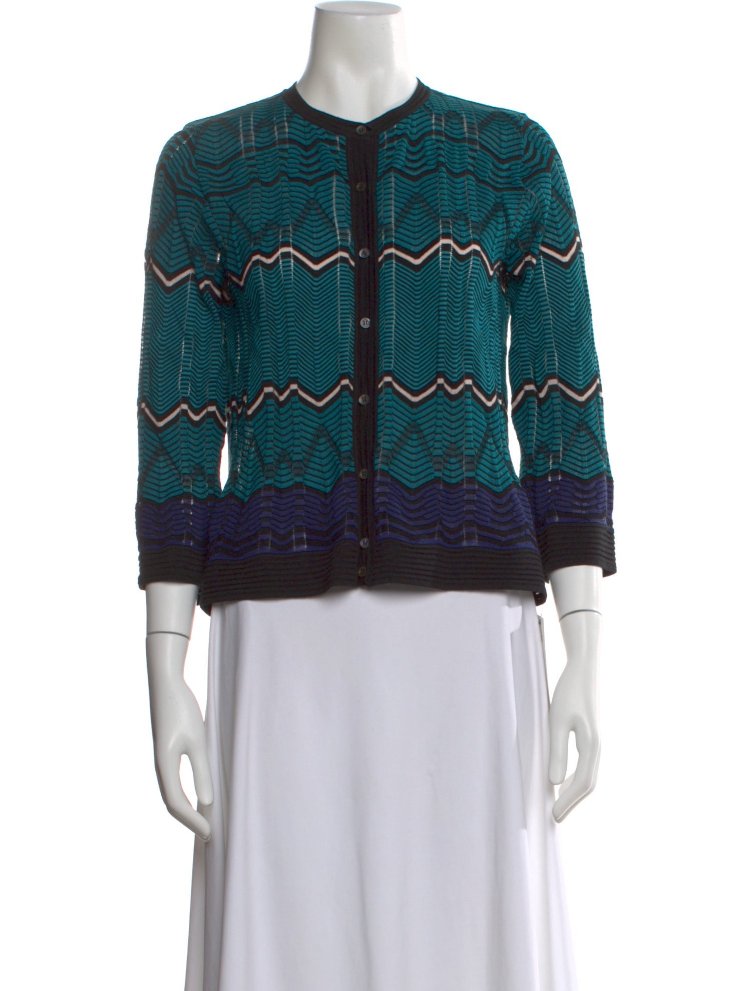 M Missoni Striped Crew Neck Sweater
