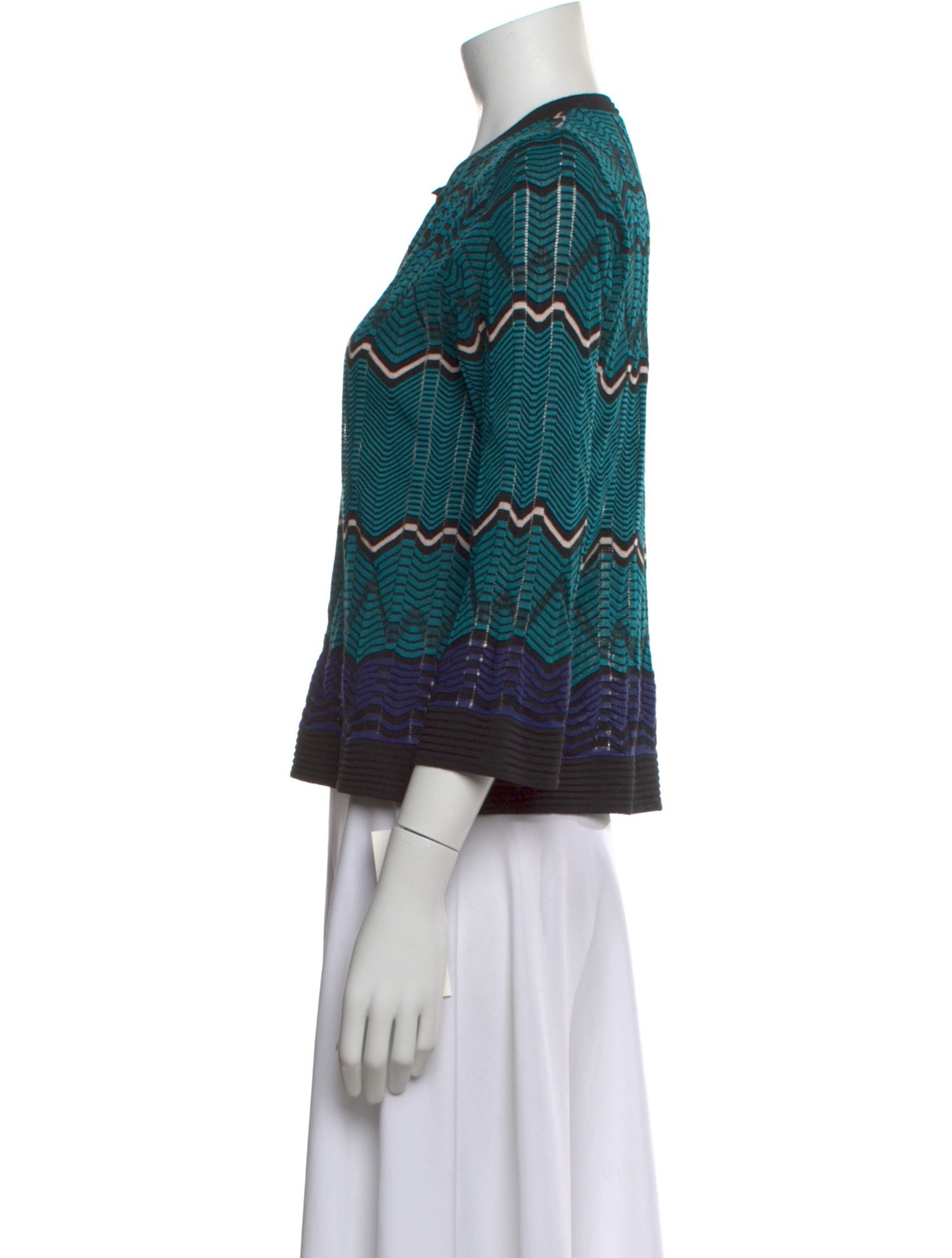 M Missoni Striped Crew Neck Sweater