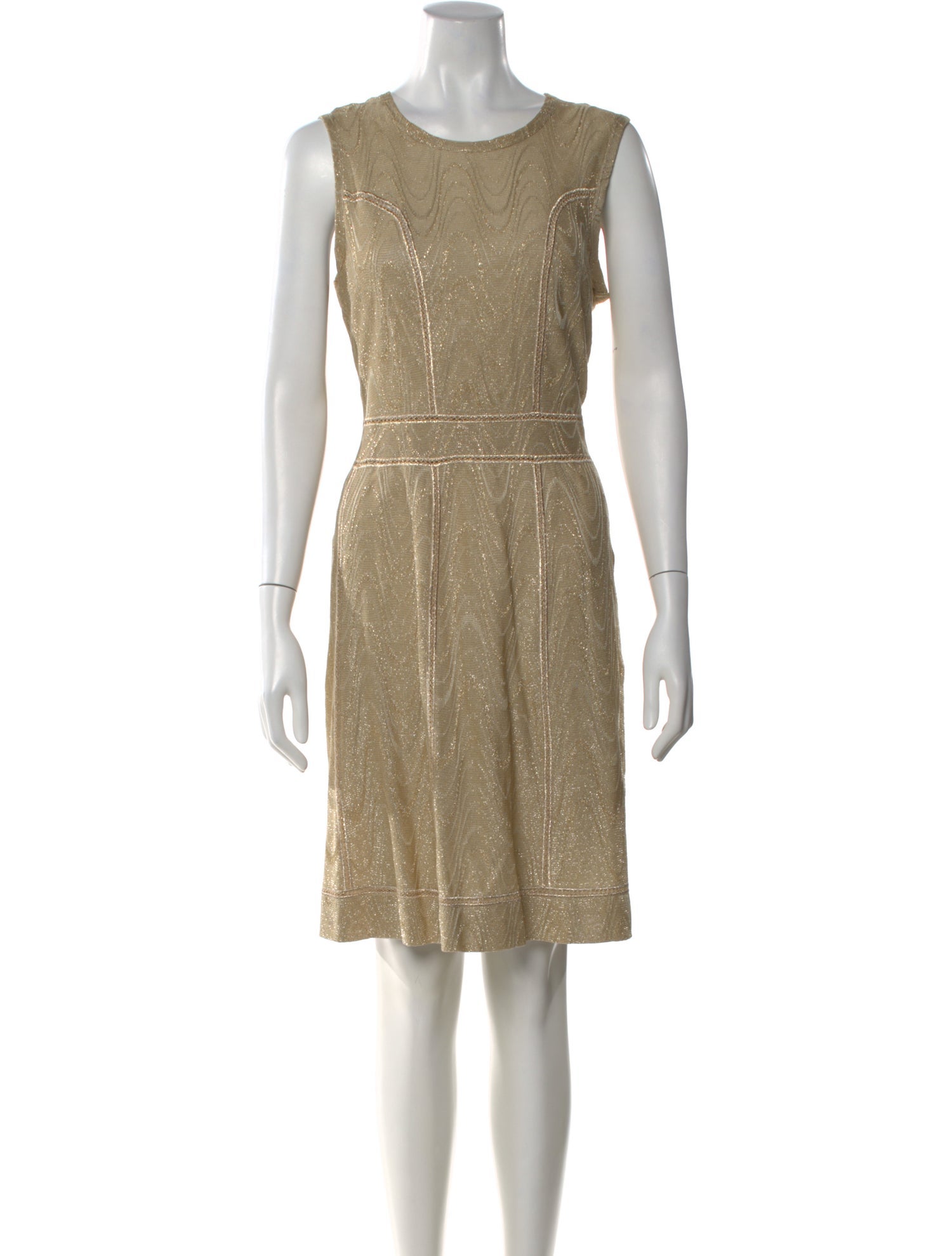 m missoni gold dress Patterned Knee-Length Dress