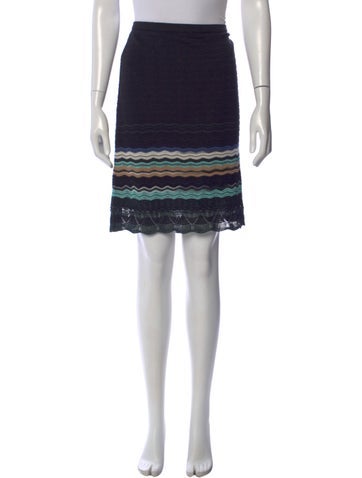 Pre-owned M Missoni Merino Wool Mini Skirt In Blue