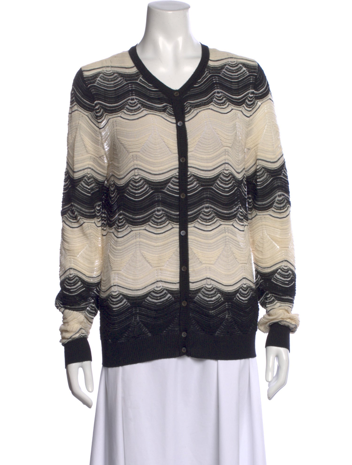 M Missoni Patterned V-Neck Sweater