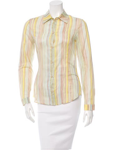 M Missoni Pinstripe Button-Up Top