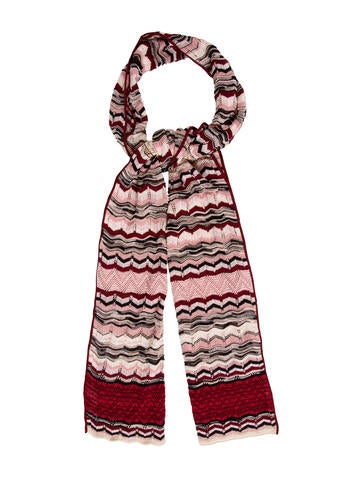 M Missoni Open Knit Chevron Scarf