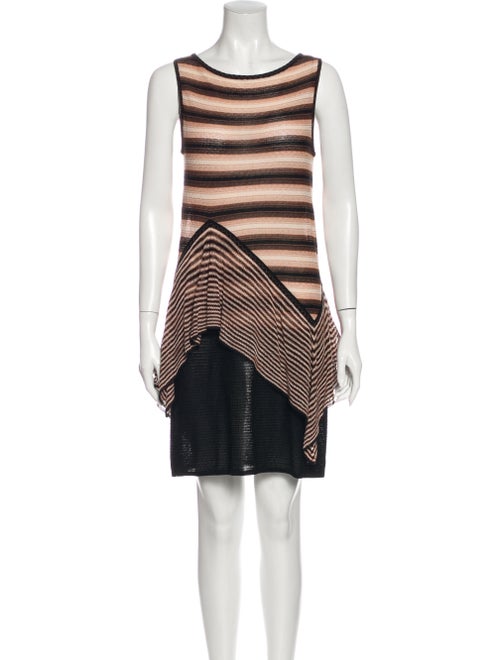 M Missoni Striped Mini Dress Brown