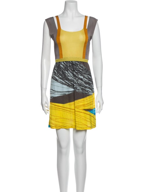 M Missoni Printed Mini Dress Yellow