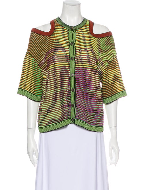 M Missoni Striped Crew Neck Sweater Green