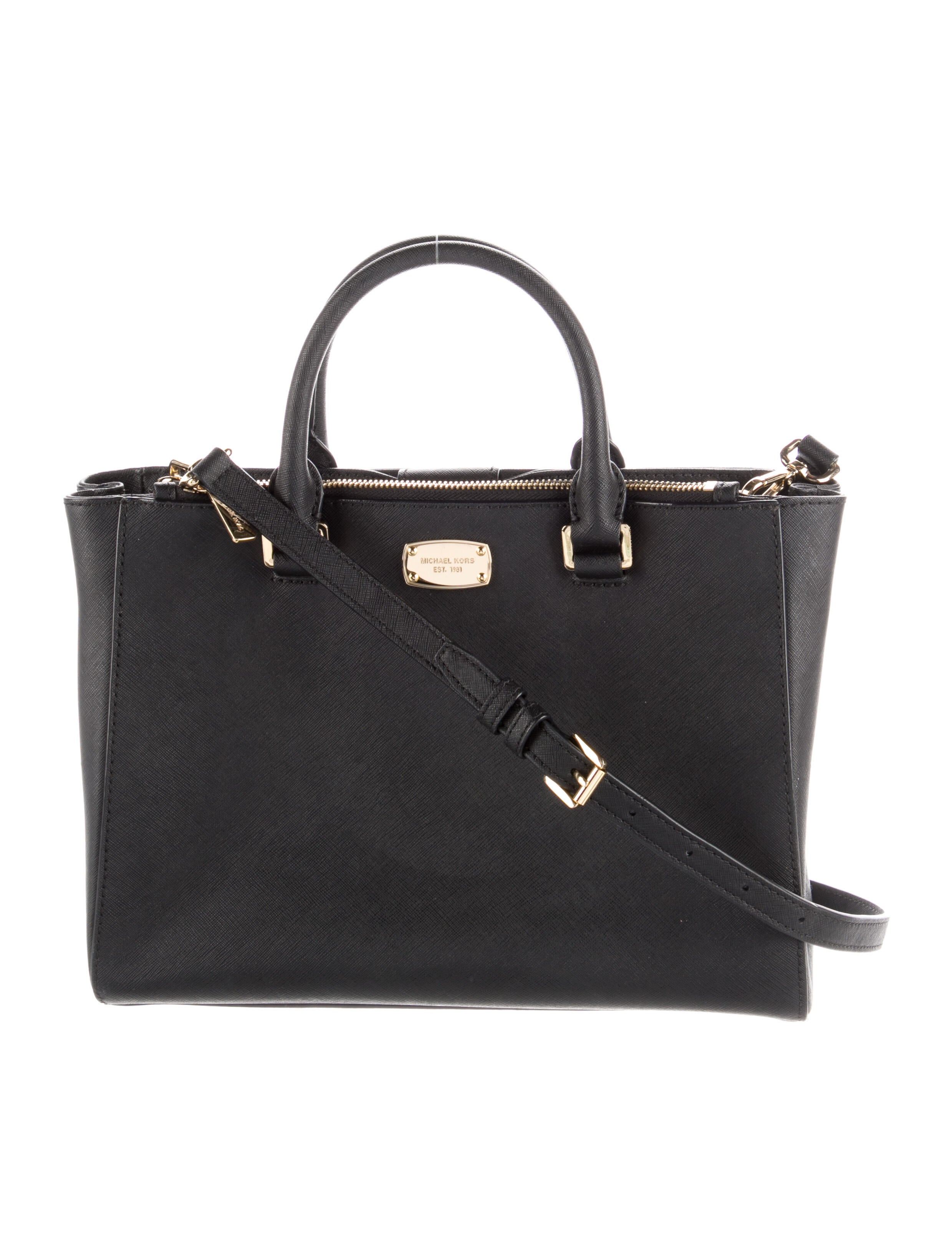Michael Michael Kors Saffiano Leather Totes Bag Black Totes, Handbags