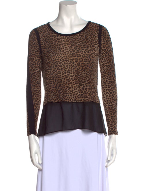 Michael Michael Kors Animal Print Scoop Neck Top