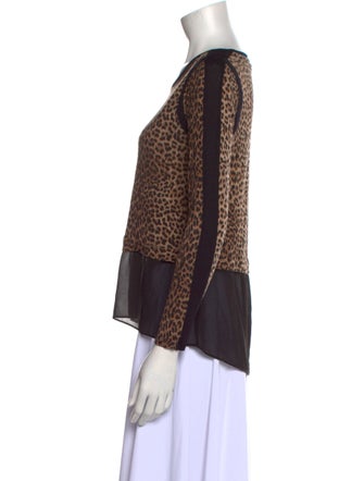 Michael Michael Kors Animal Print Scoop Neck Top