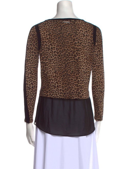Michael Michael Kors Animal Print Scoop Neck Top