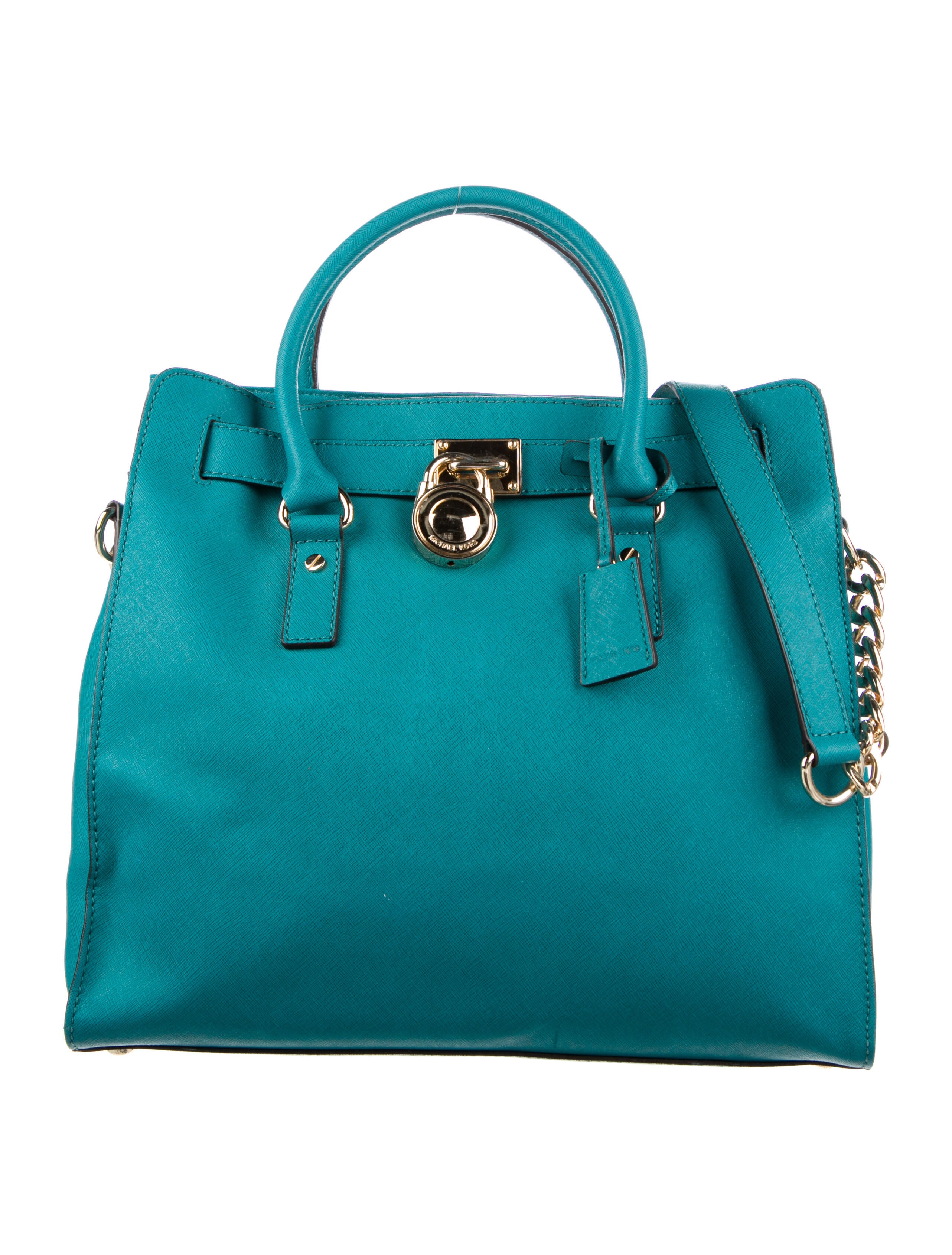 Michael Michael Kors Saffiano Leather Handle Bag Green Handle Bags