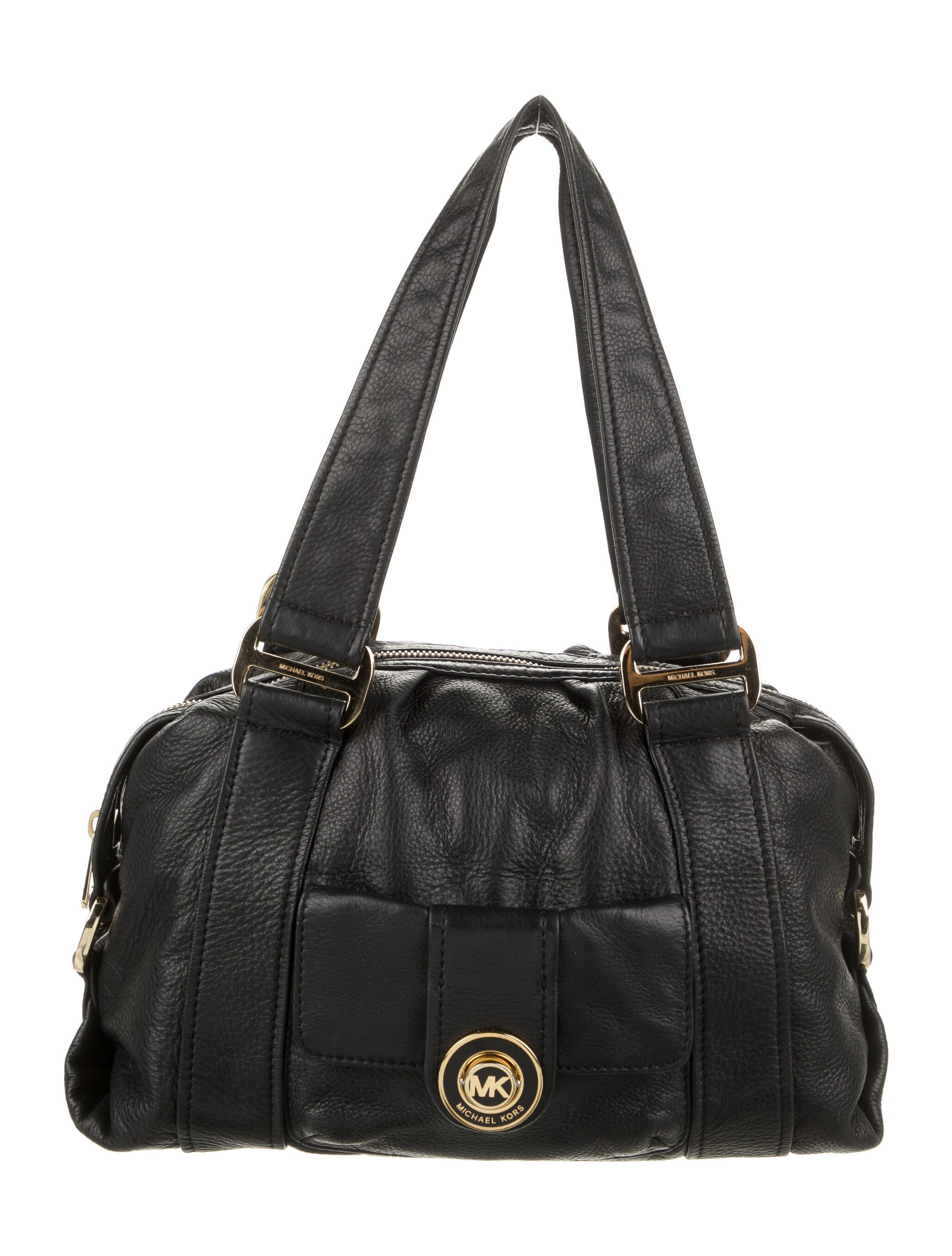 Michael Michael Kors Textured Leather Shoulder Bag Black Shoulder