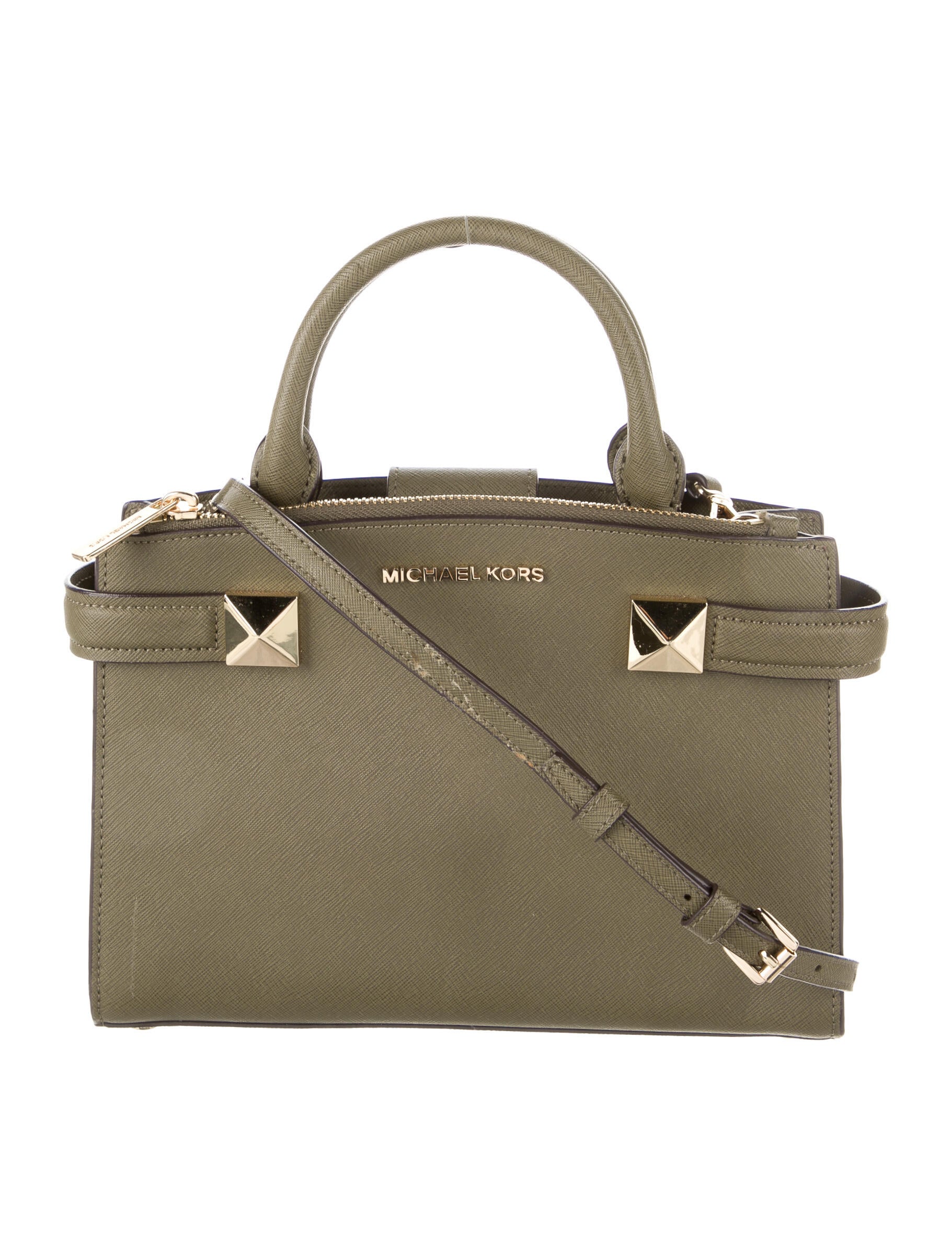 Michael Michael Kors Saffiano leather Handle Bag Green Handle Bags