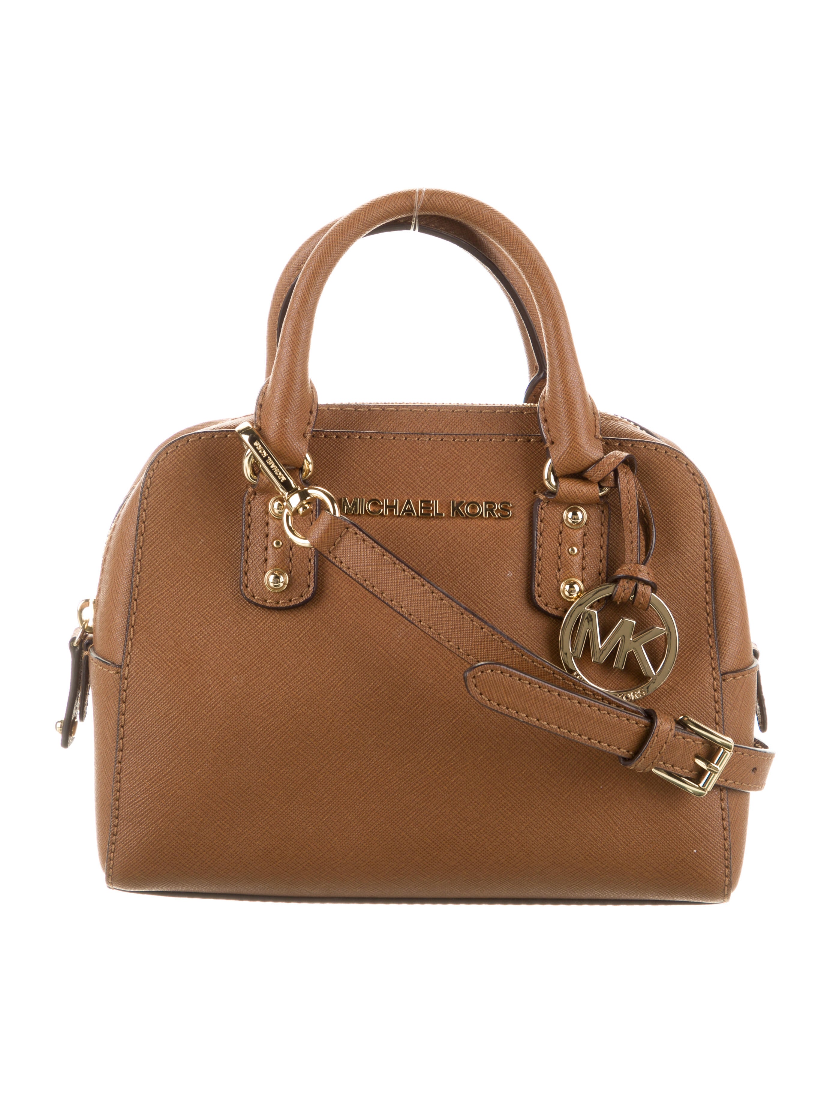 Michael Michael Kors Saffiano Leather Handle Bag Brown Handle Bags