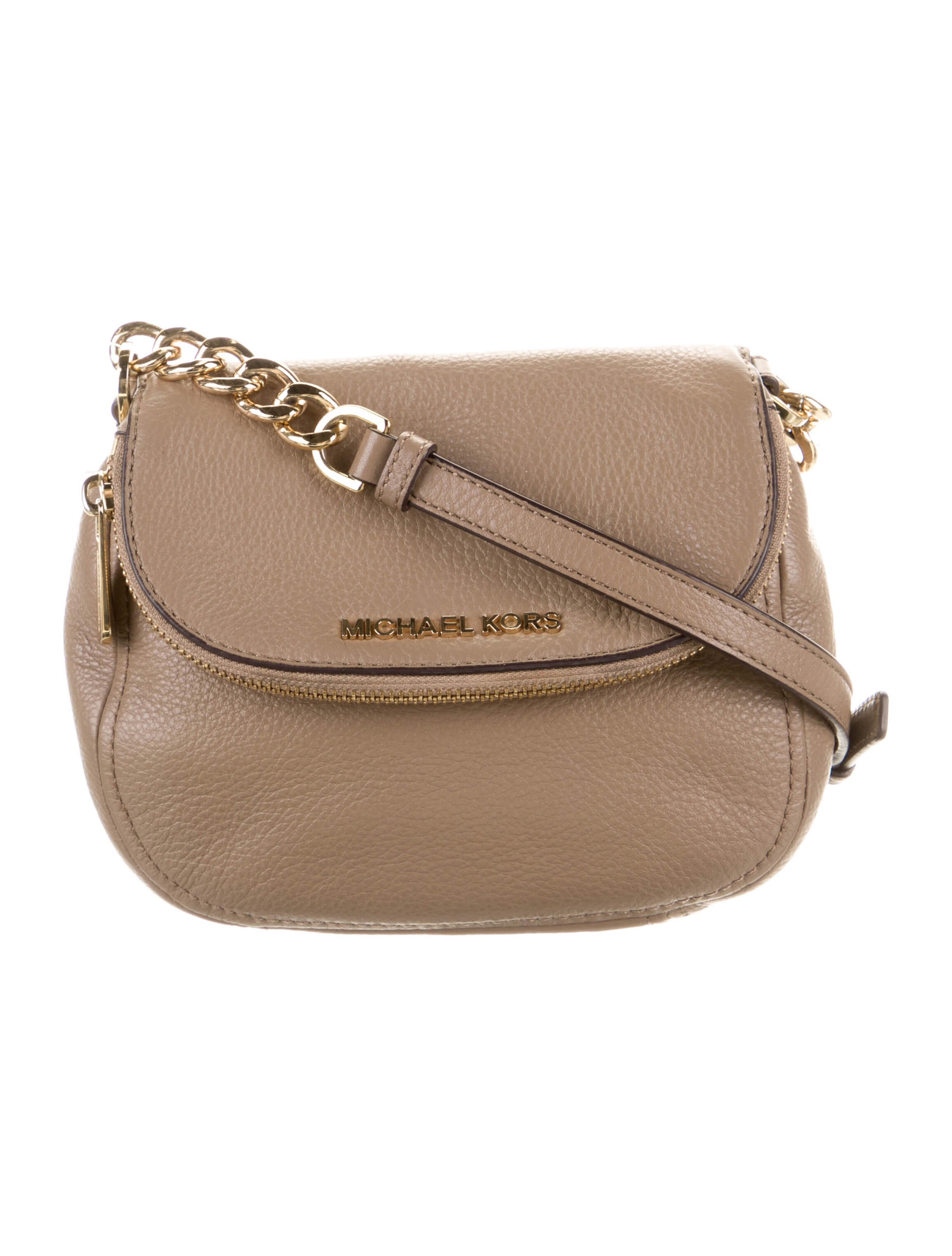 Michael Michael Kors Leather ChainLink Crossbody Bag Neutrals