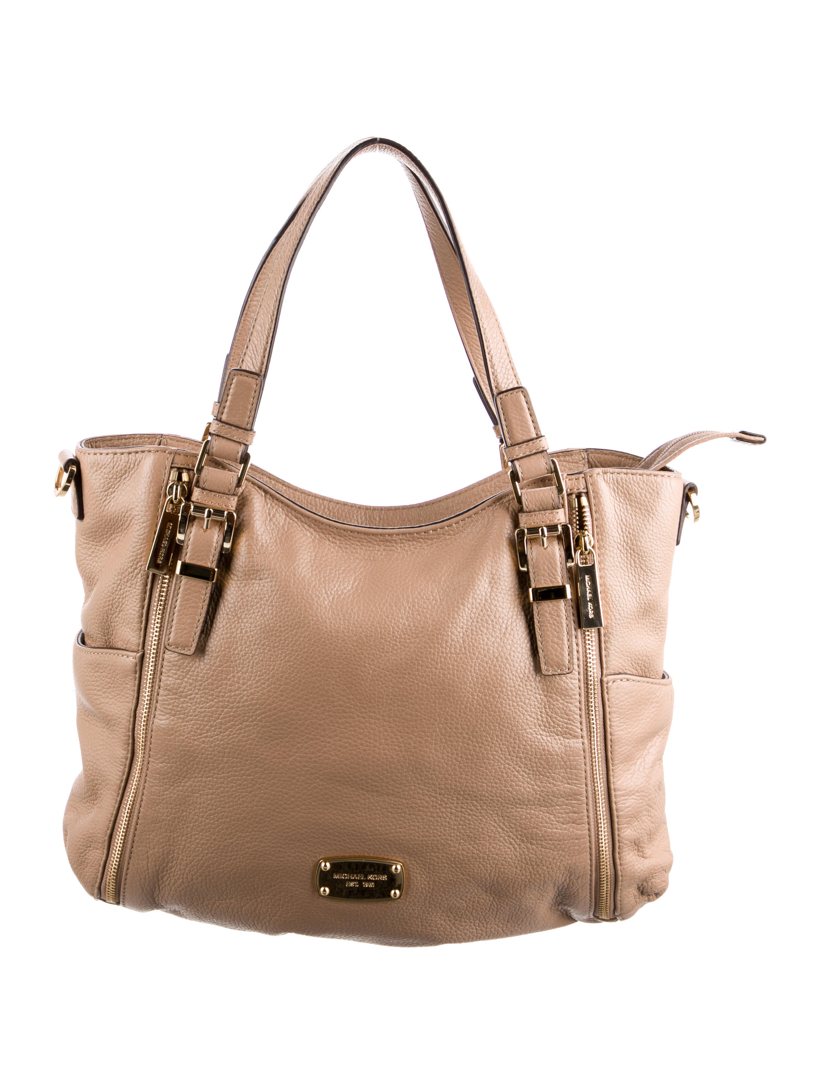 Michael Michael Kors Zebra Print Shoulder Tote Brown Shoulder Bags