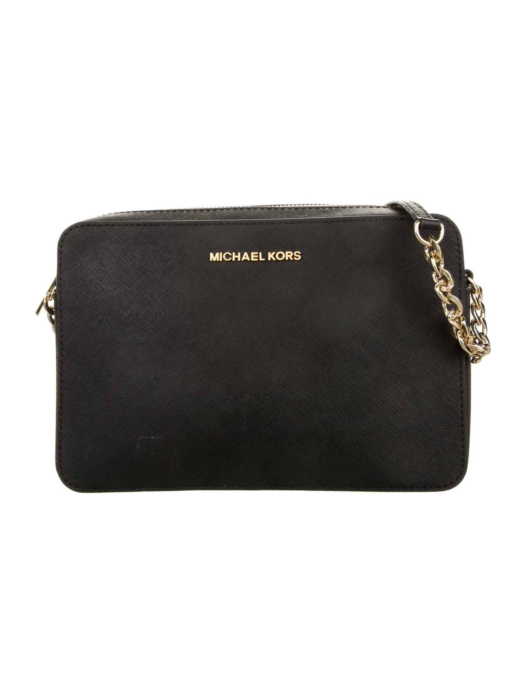 Michael Michael Kors Saffiano Leather Crossbody Bag Black Crossbody