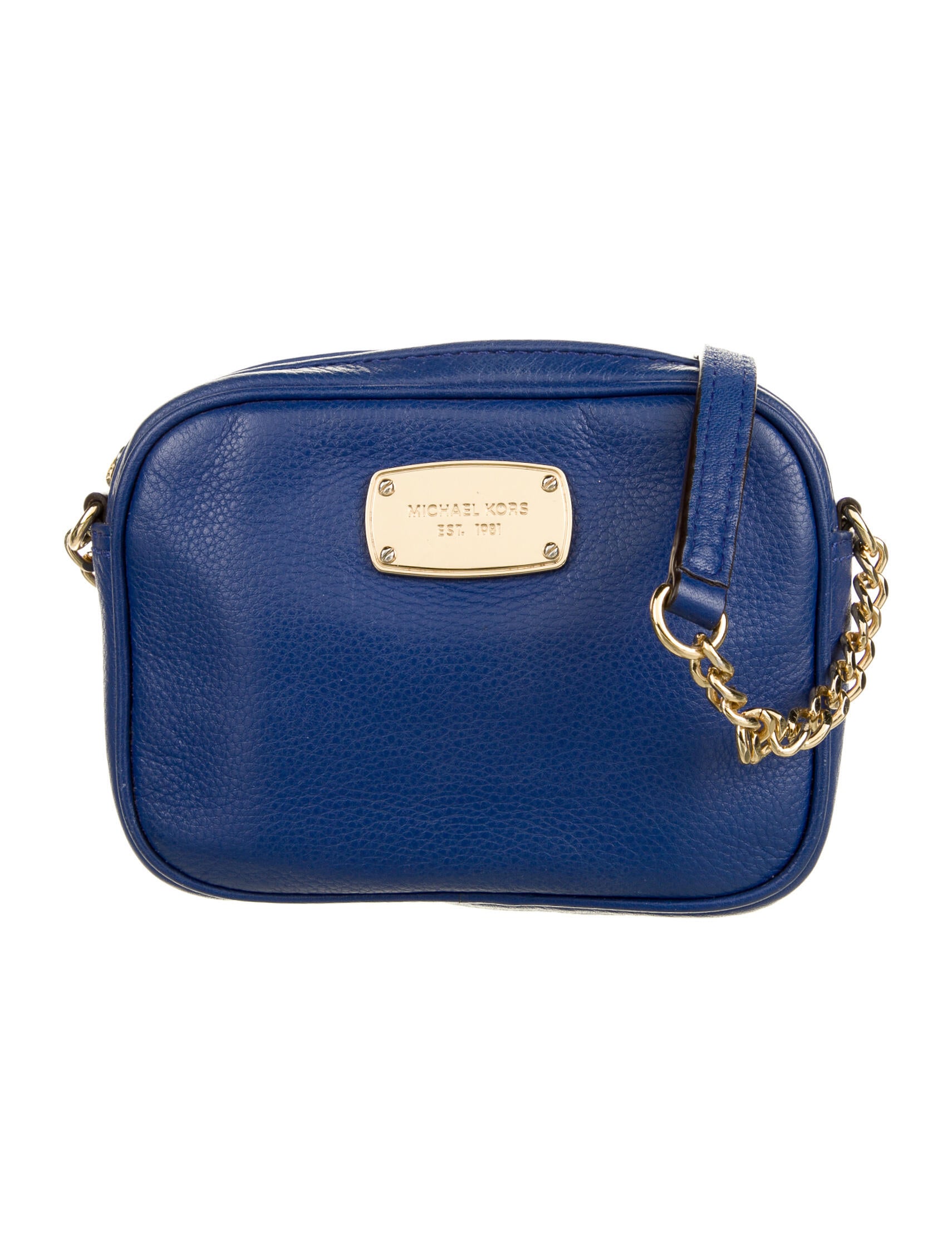 Michael Michael Kors Leather Crossbody Bag Blue Crossbody Bags