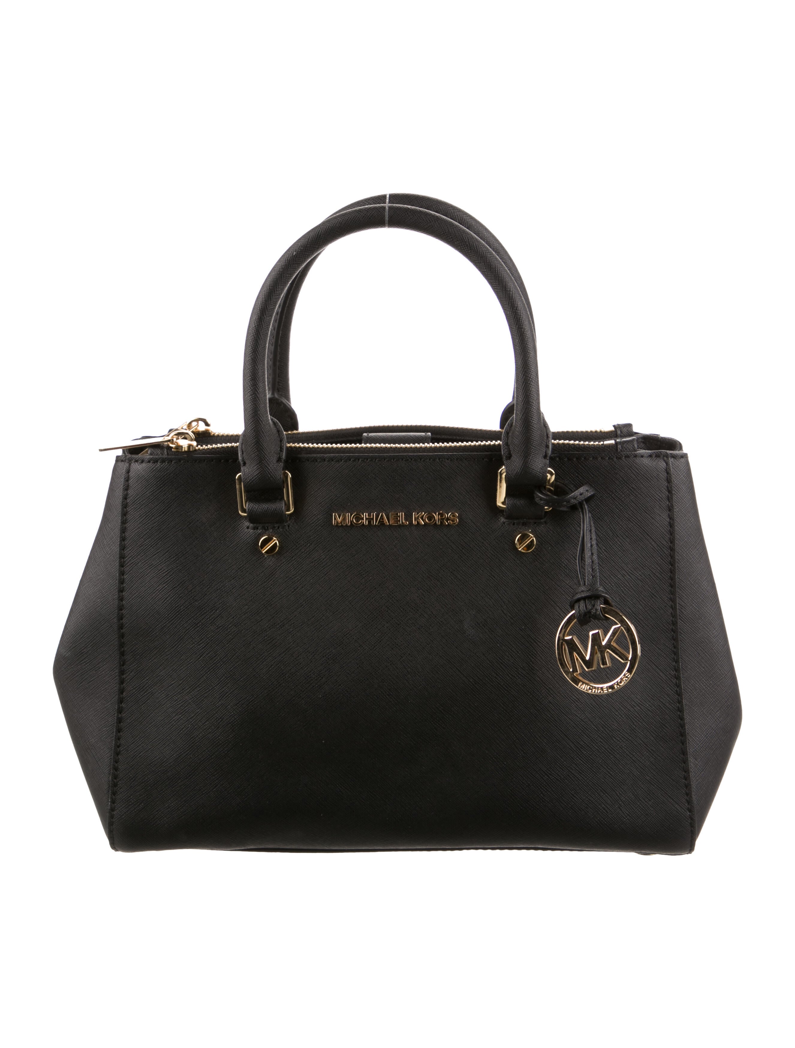 Michael Michael Kors Saffiano Leather Handle Bag Black Handle Bags